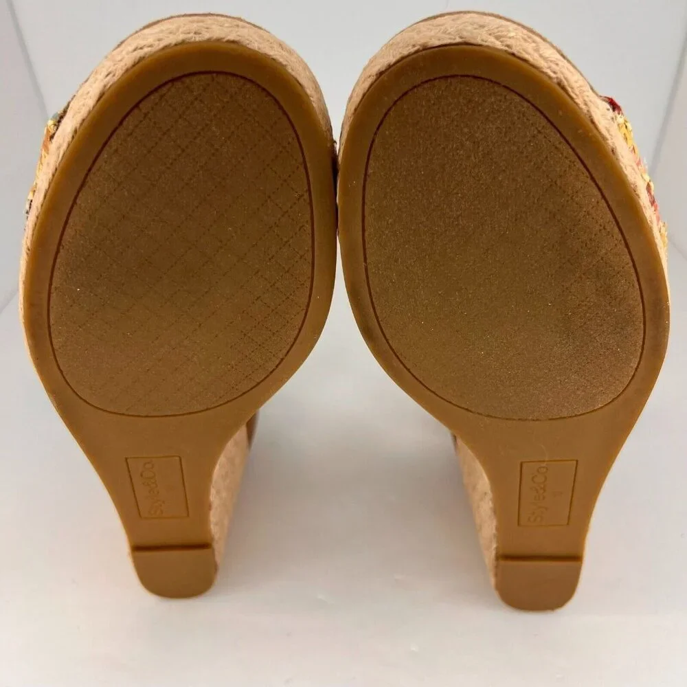 Style & Co. Womens Multicolor F42199 Seleeney Wedge Size 10M Slingback Sandals